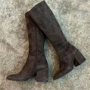 Sesto Meucci / Italian / Brown suede / heeled boots / 7.5